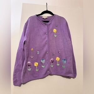 Tia vintage spring // embroidered cardigan sweater